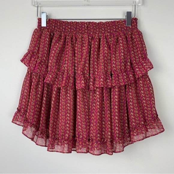MISA Los Angeles Manya Ditsy Tiered ruffle Skirt - Picture 7 of 12